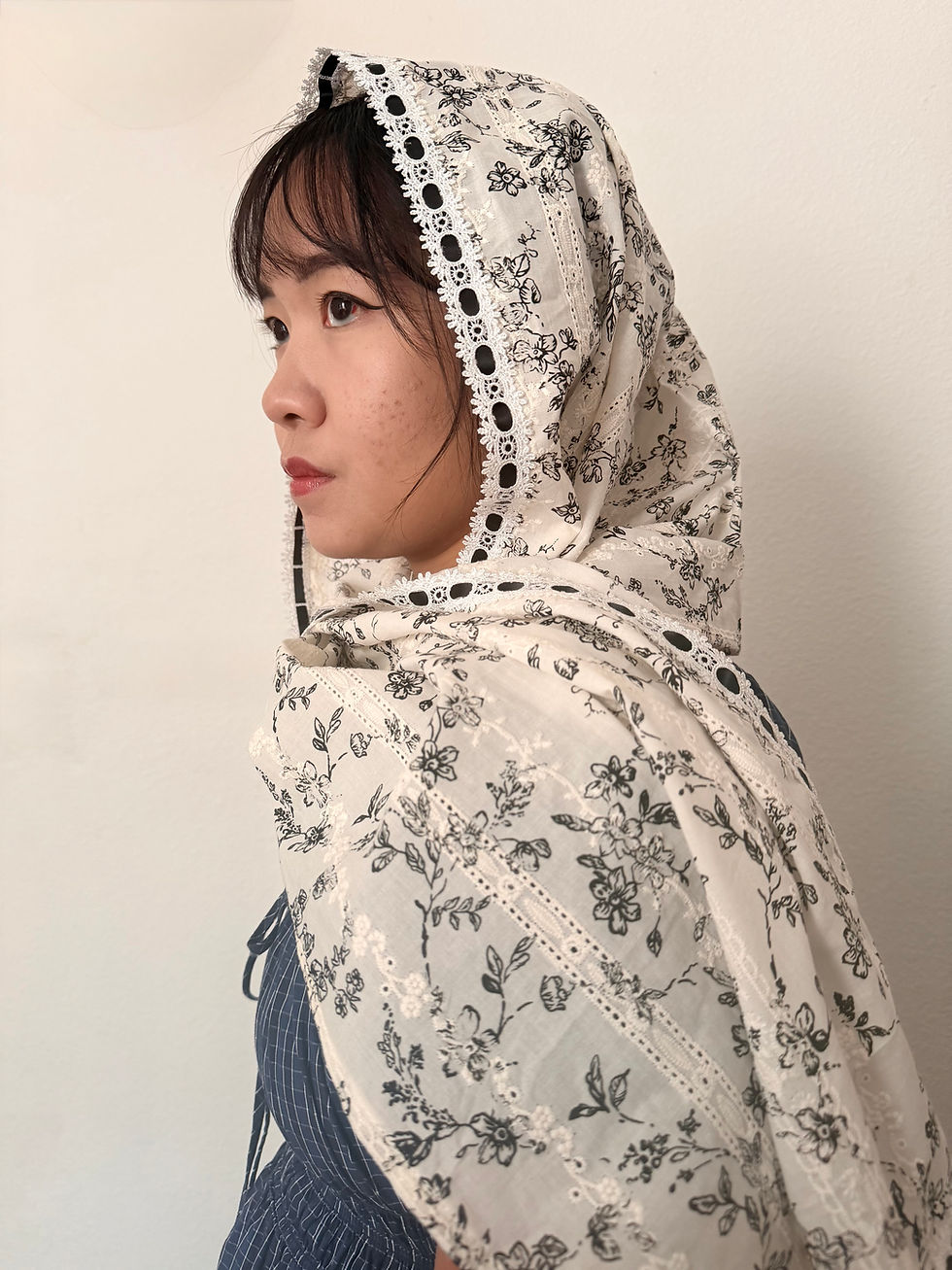 Thumbnail: St. Scholastica Cotton Scarf/Rectangle Veil