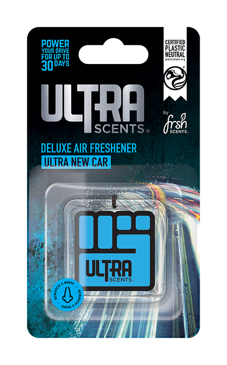 Ultra Scents Deluxe Hanger Ultra New Car Fragrance Packaging