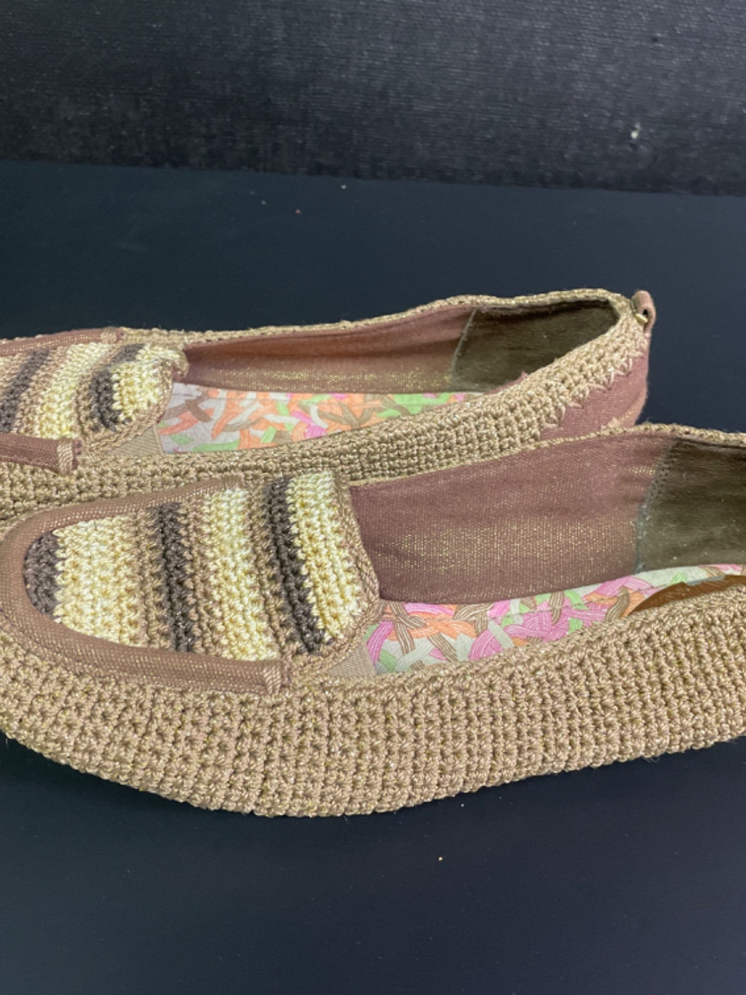 The Sak Women's Gold & Brown Knitted Shoes/Flats SIze 10 SKU 1823