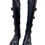 Thumbnail: Michael Kors Womens Black Leather Knee High Boots With Buckles Side Zipper Size