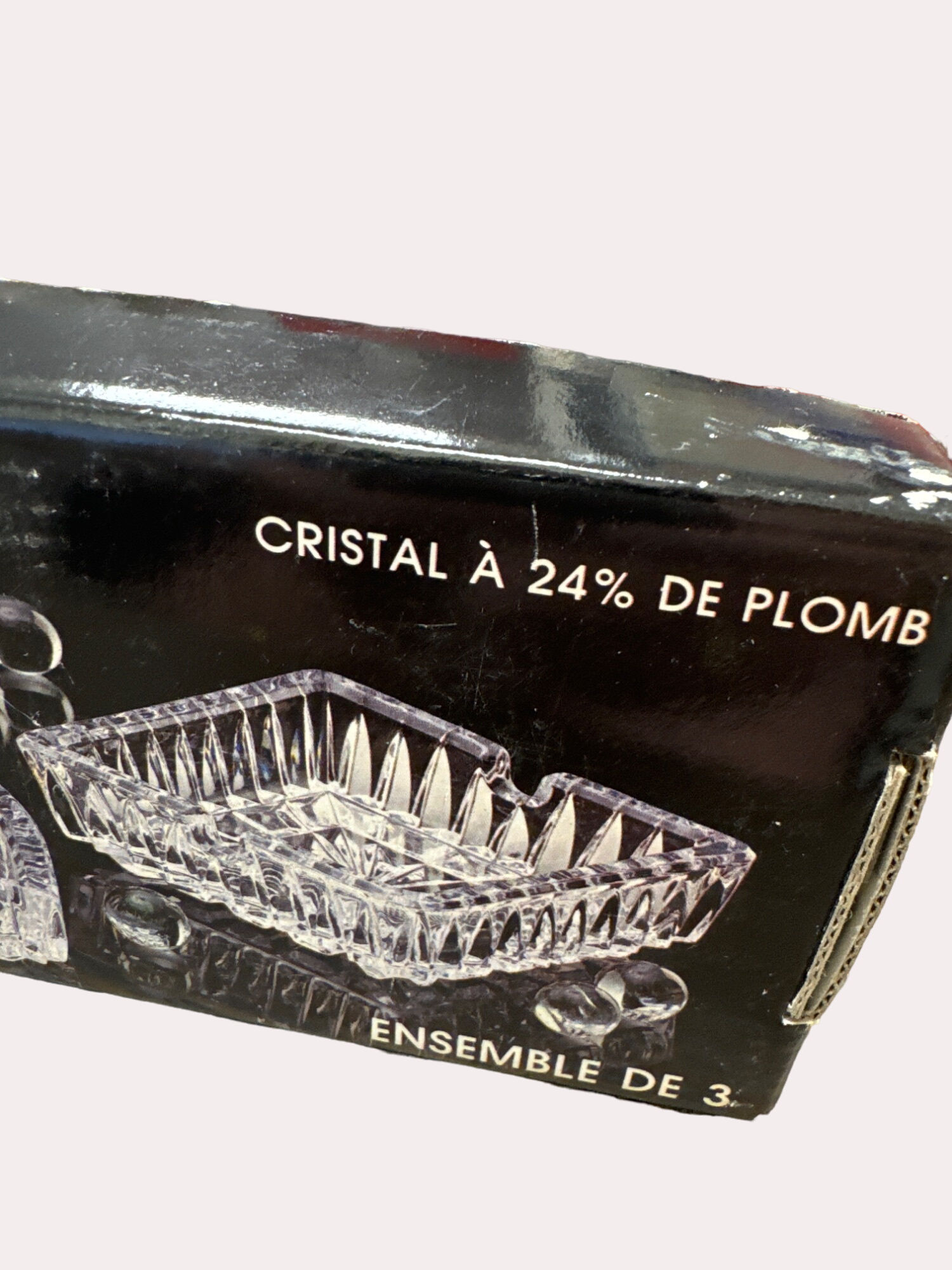Crystal Ashtrays vintage in box unused 24 % Lead Crystal set of 3 SKU 6060