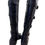 Thumbnail: Michael Kors Womens Black Leather Knee High Boots With Buckles Side Zipper Size