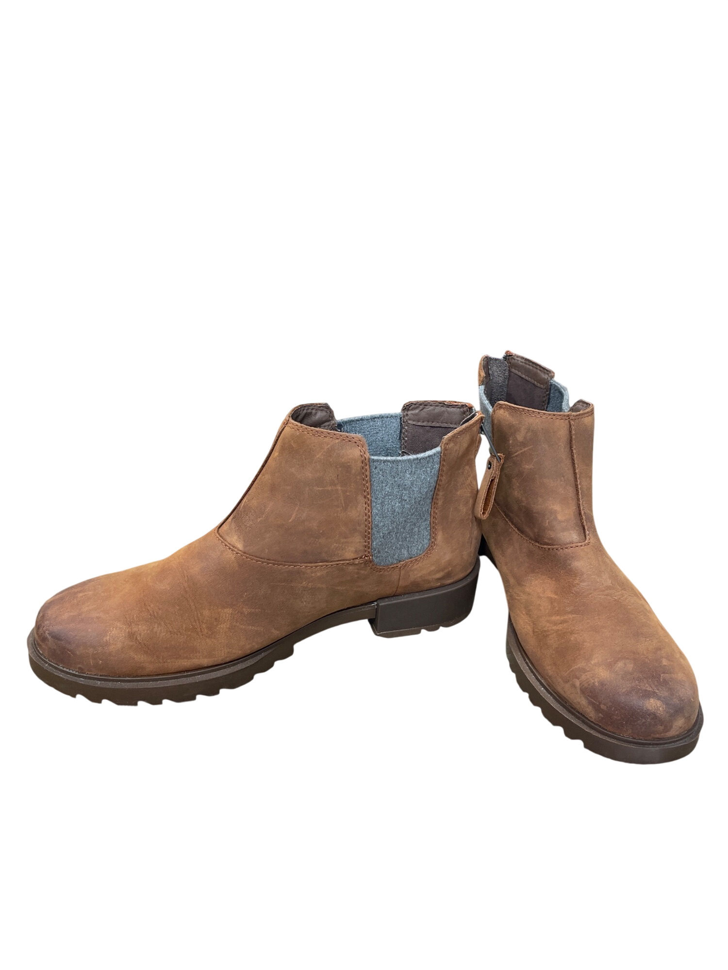 Sorel Womans brown leather ankle waterproof boots Sz 9.5 SKU 9615