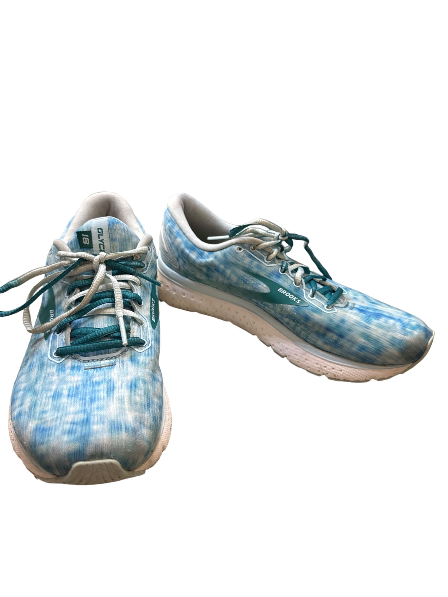 Brooks Glycerin 18 Women’s green shoes running sneakers Size 8.0M SKu 3319