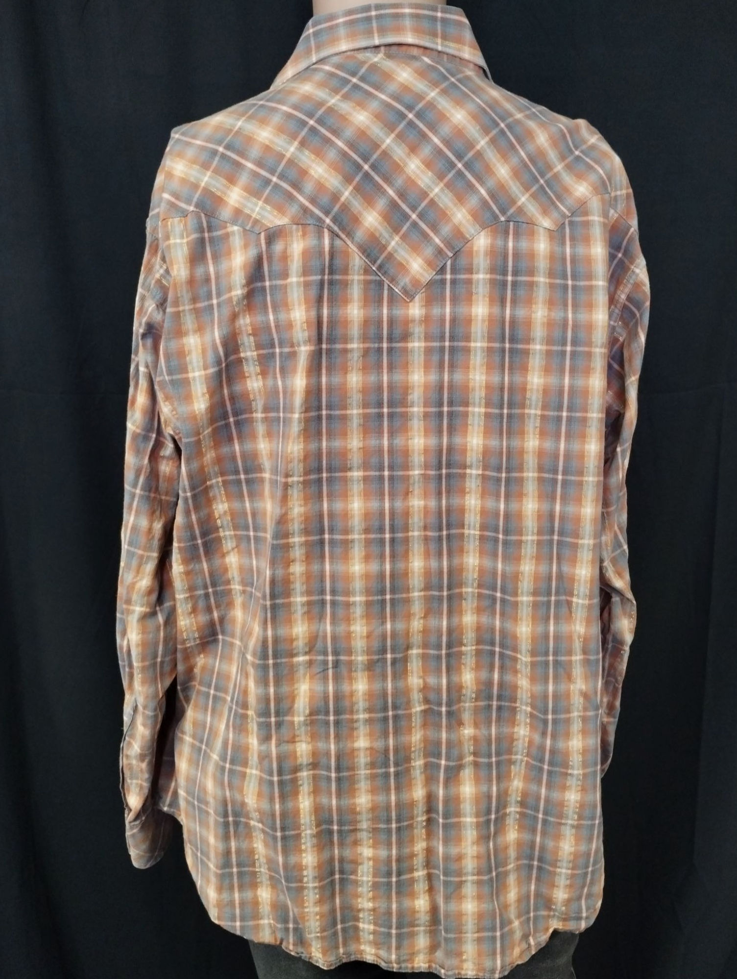 Wrangler Men's Orange Shirt/Button Pearl Snaps SzXL SKU 3675