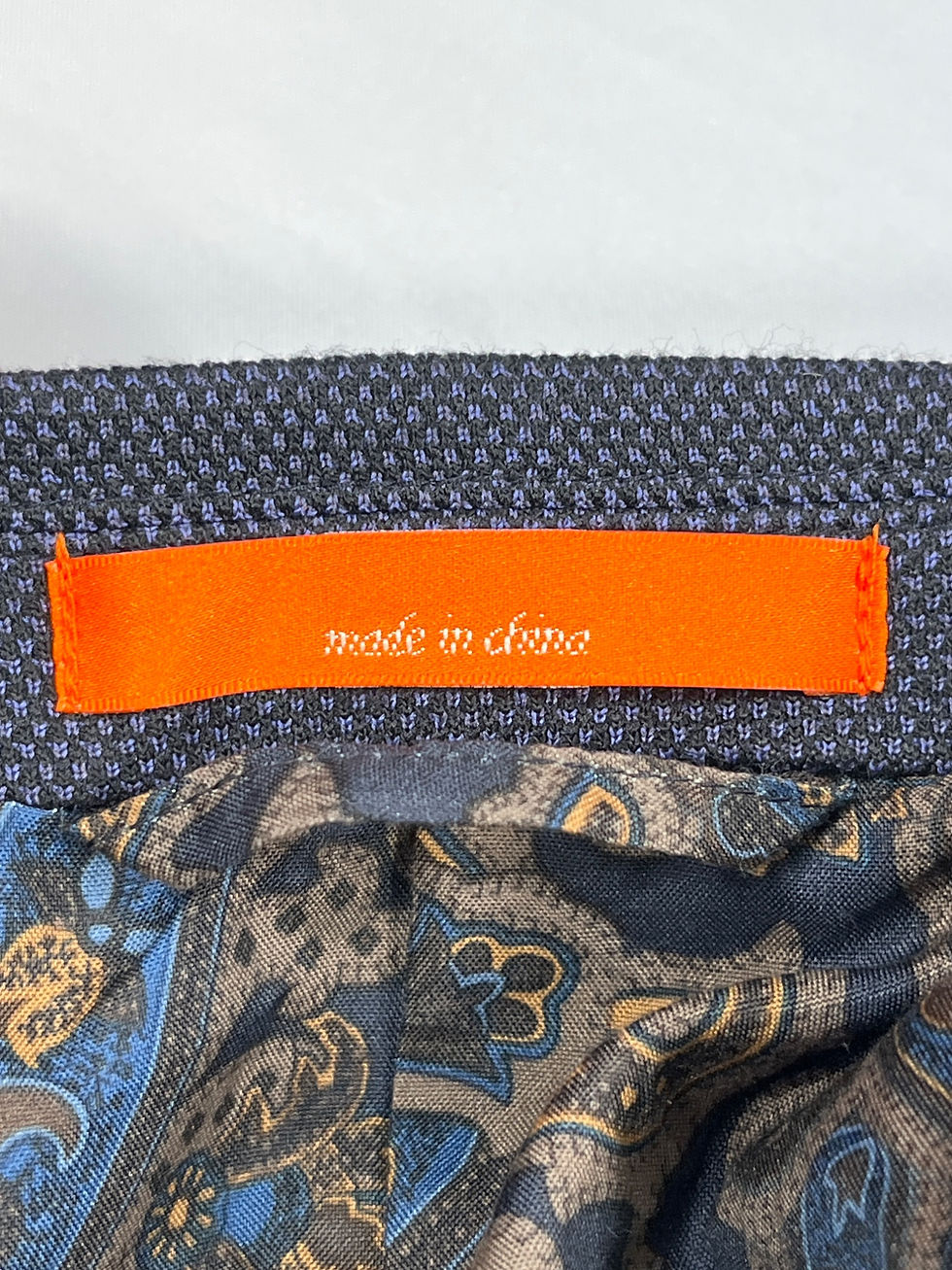 Thumbnail: Tallia SKU 7469 Navy Blue and Black Blazer Size 42R