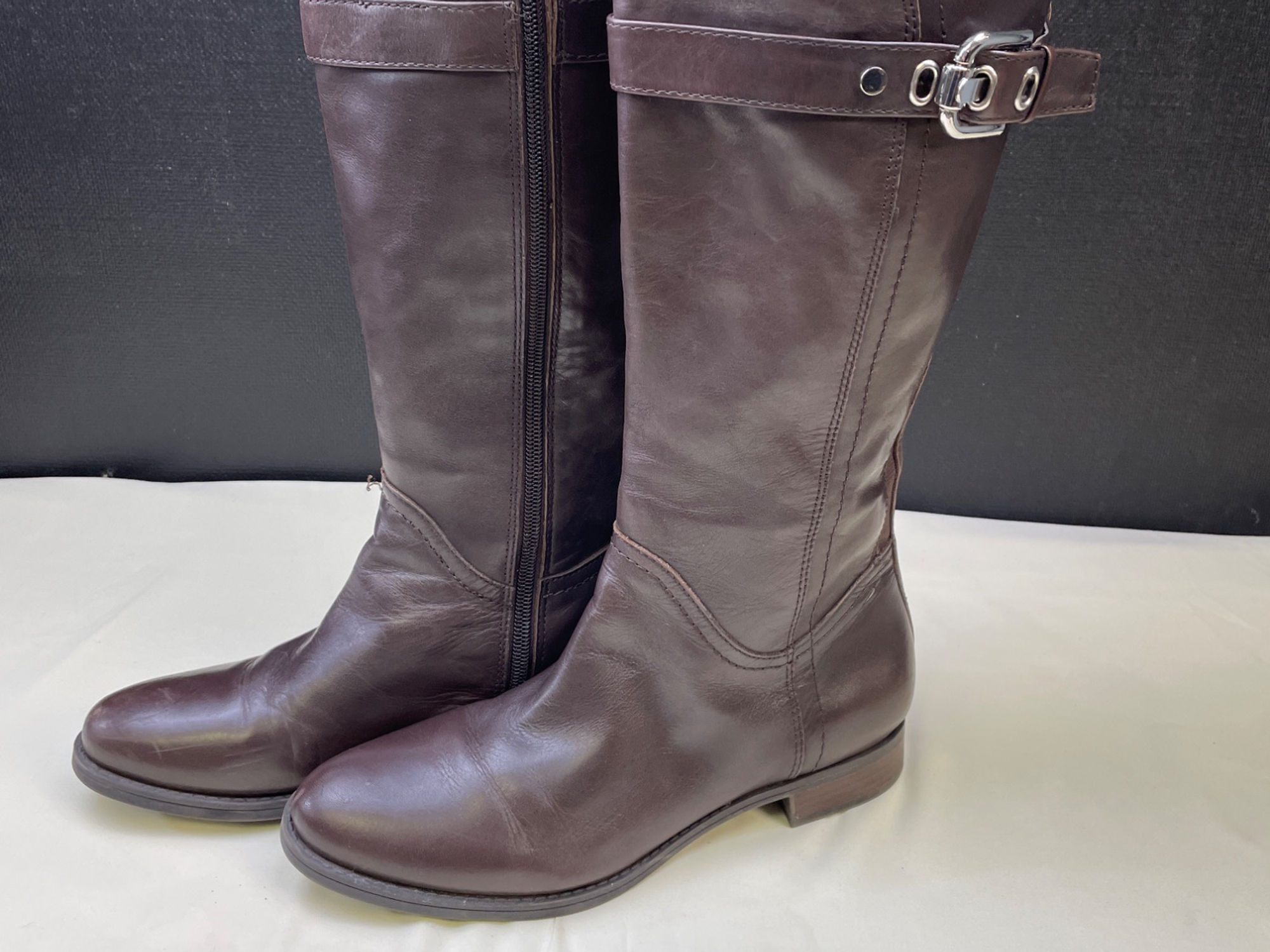Mark Fisher Women's Brown Leather Riding Boots/Shoes Size 7.5M SKU 5819