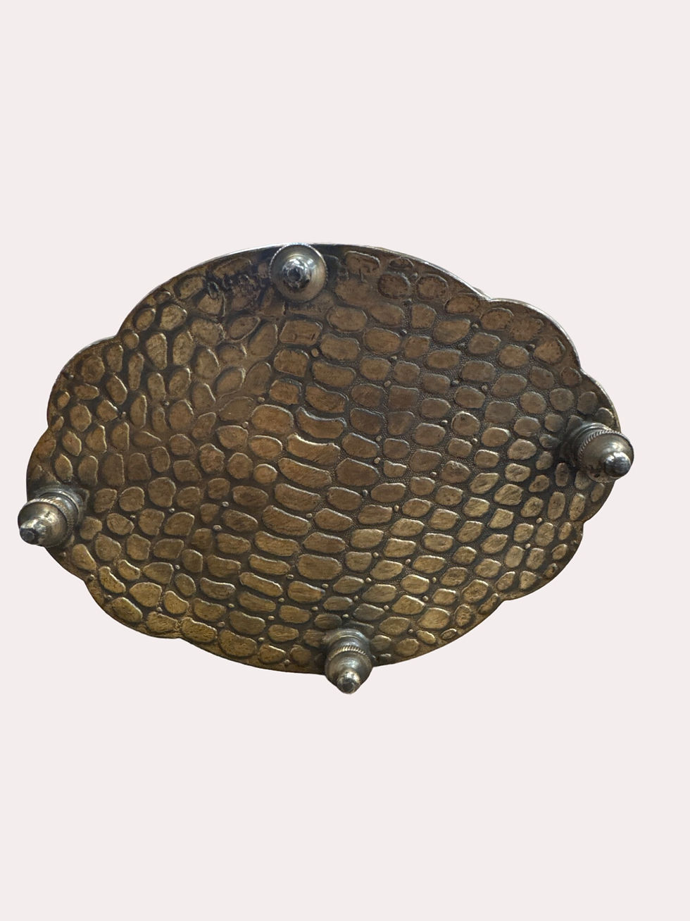 Thumbnail: Jennings Brothers brass blue velvet lining jewelry trinket casket box SKU 6059