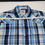 Thumbnail: Levi's Men's Blue Plaid Shirt/Button Snaps Size M SKU 4004