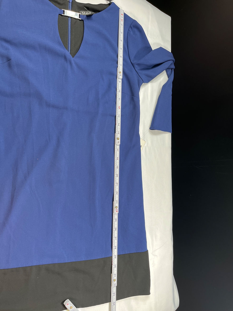 Thumbnail: S.L. Fashions SKU 7581 Womens Blue and Black Colorblock Dress Size 8