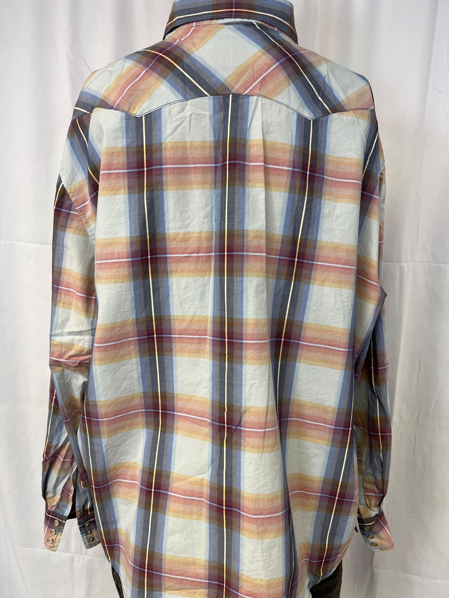 Wrangler Men's Orange Wester Shirt/Pearl Snaps Size XXL SKU 5830