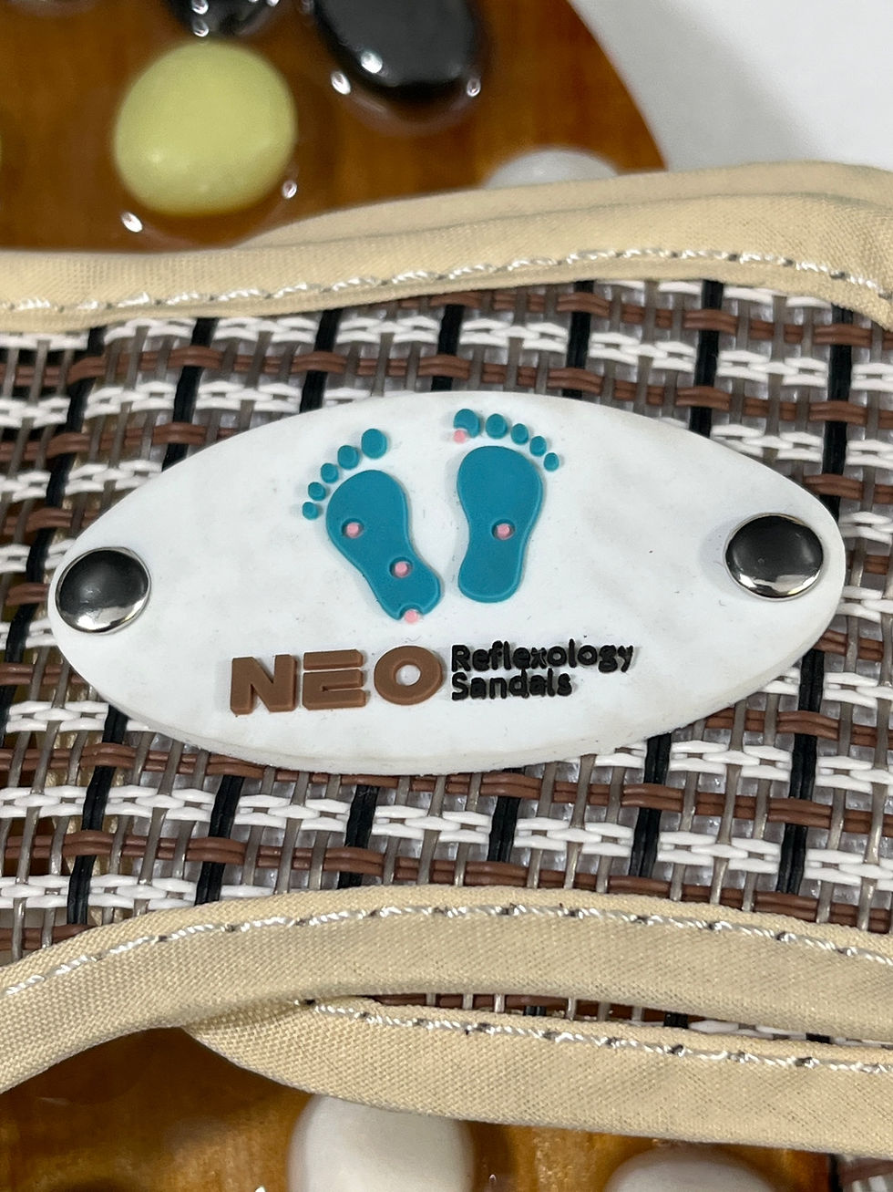 Thumbnail: Neo Reflecology Womens Tan Stone Massager Sandals Size 6 SKU 6551