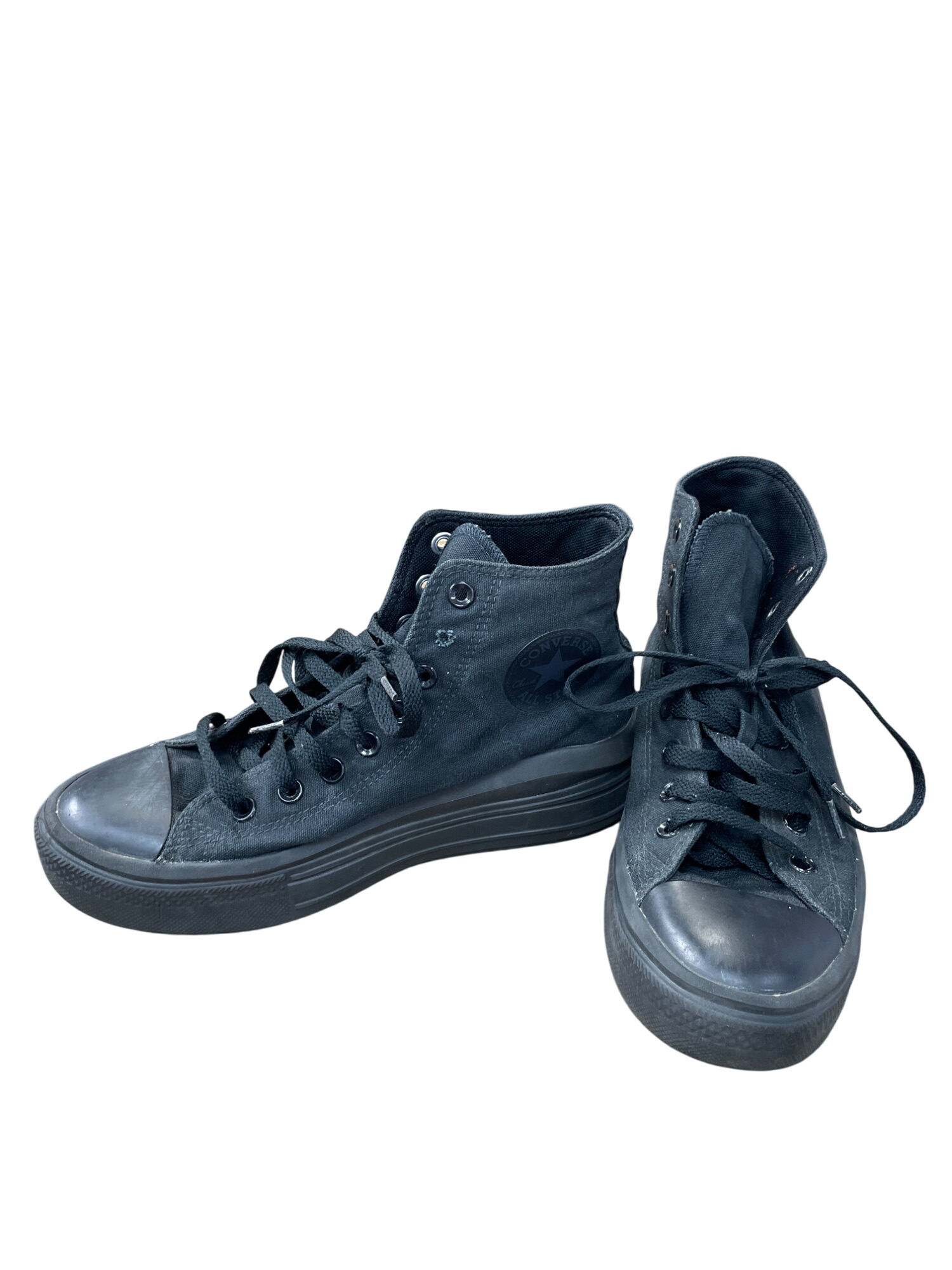 Converse All Star Womens Black High Canvas Platform Sneakers Size 9 SKU 9045