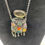 Thumbnail: Vintage Women's Silver tone Multicolor Stone Purse Pendant Chain SKU 5998