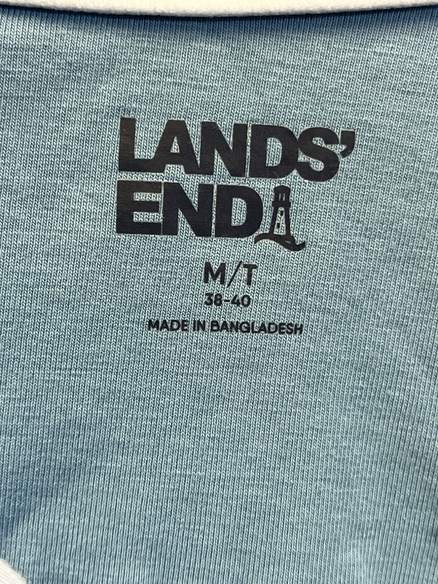 Lands End Mens Light blue Quarter Zip Pullover Size M SKU 7046