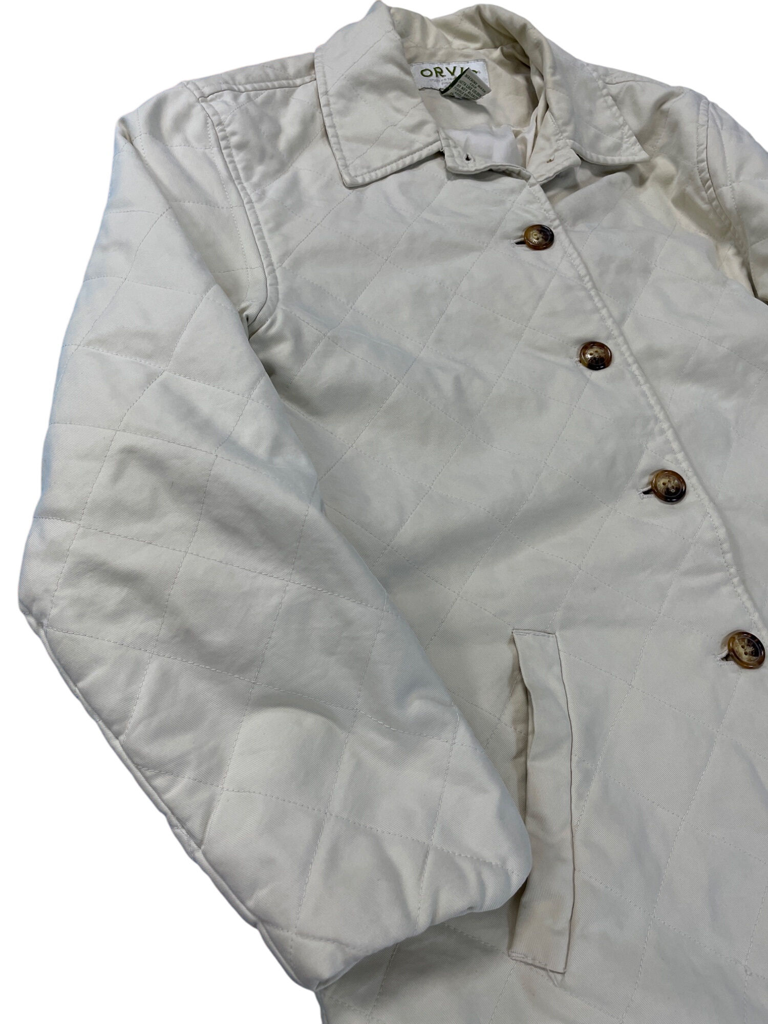 Orvis Womans Beige Quilted Lightweight Jacket size M SKU 9260