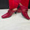 Thumbnail: Aerosoles Womens Red Snake Leather Slip on Shoes Heels Size 9 SKU 6586