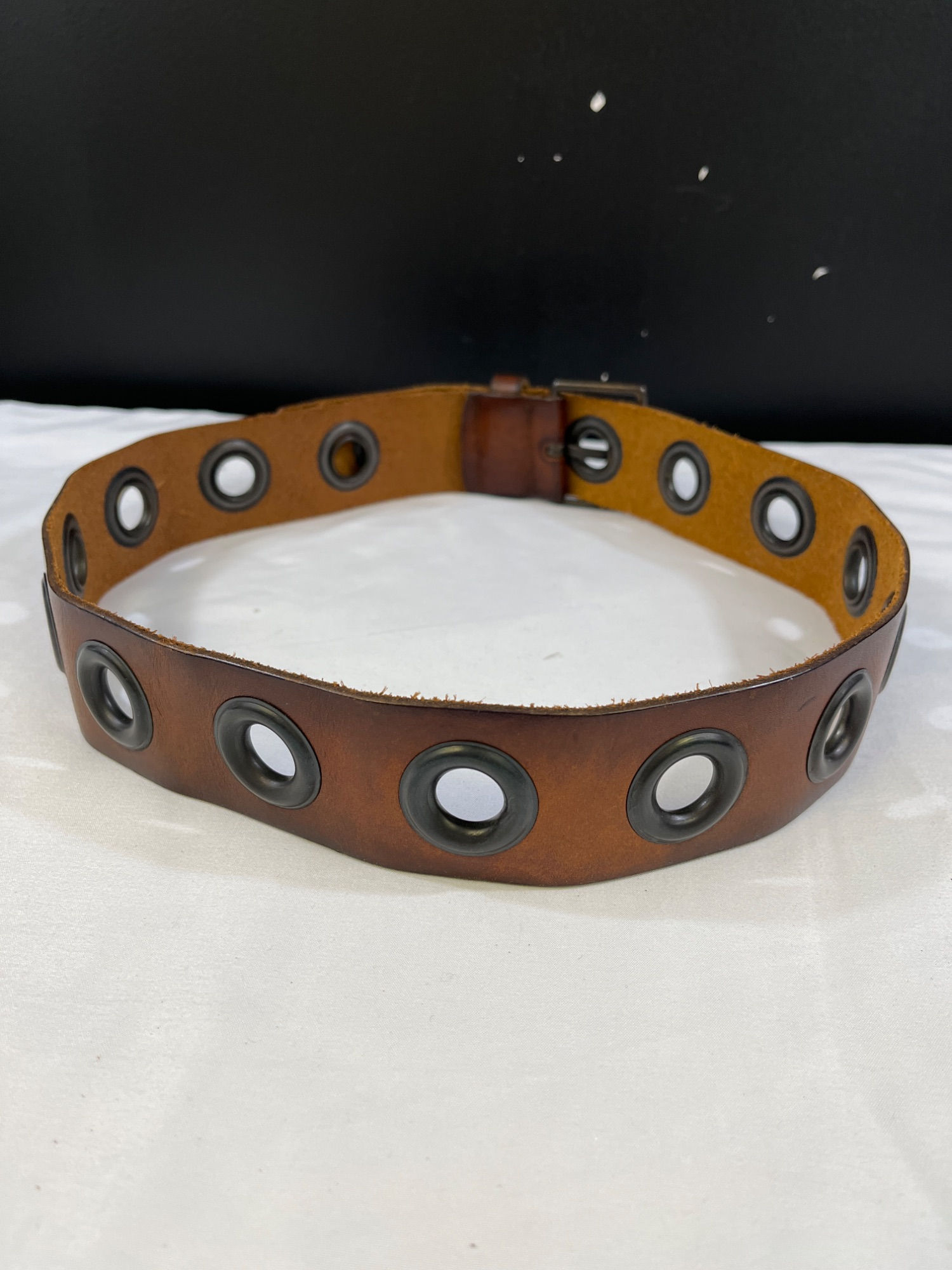 Vintage Unisex Brown Leather Belt Size S (39" Long) SKU 6288