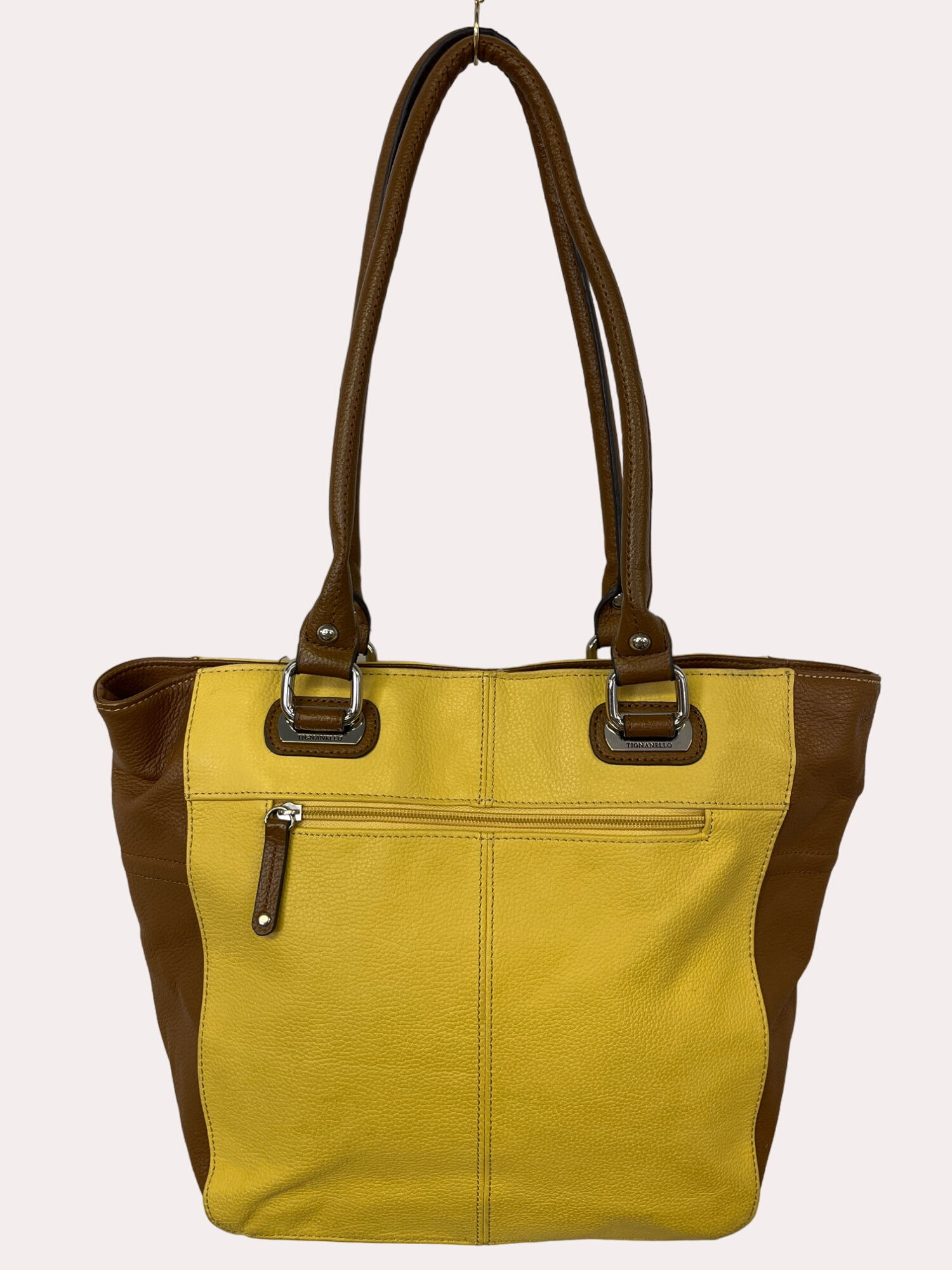Tignanello Women's Yellow Genuine Leather Shoulder Bag Size 6206