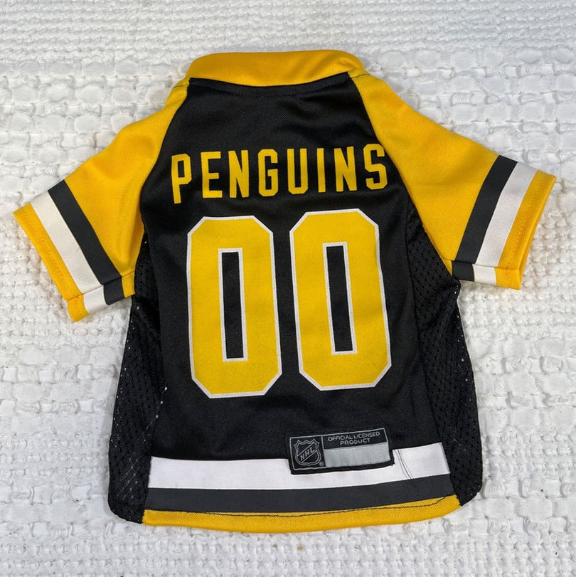 NHL Pittsburg Penguins Black/Yellow Pets Clothing/Jersey Sz S SKU 5137