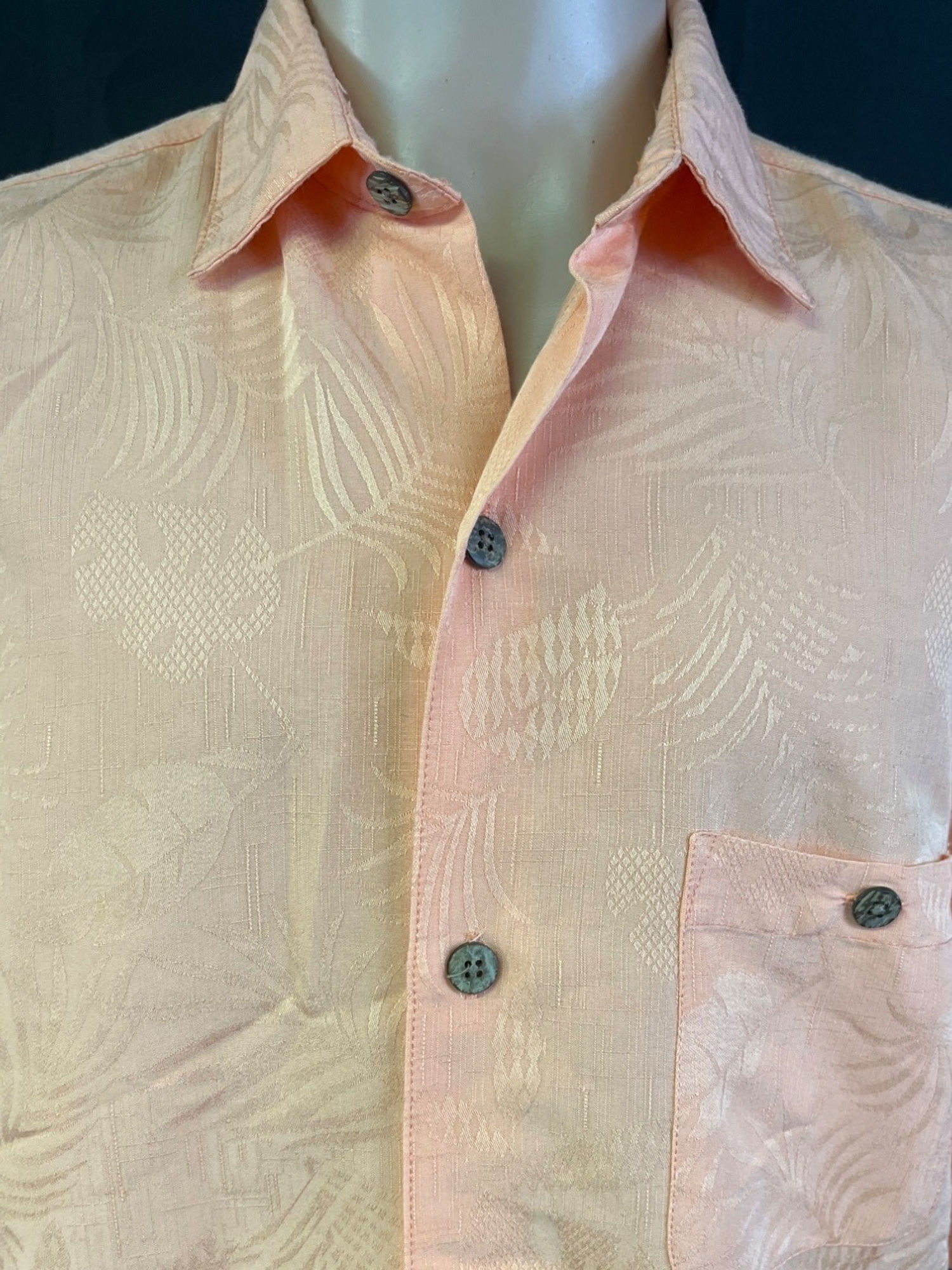 Joe Marlin Men's Orange Hawaiian Shirt/Button Up Sz M SKU 4078