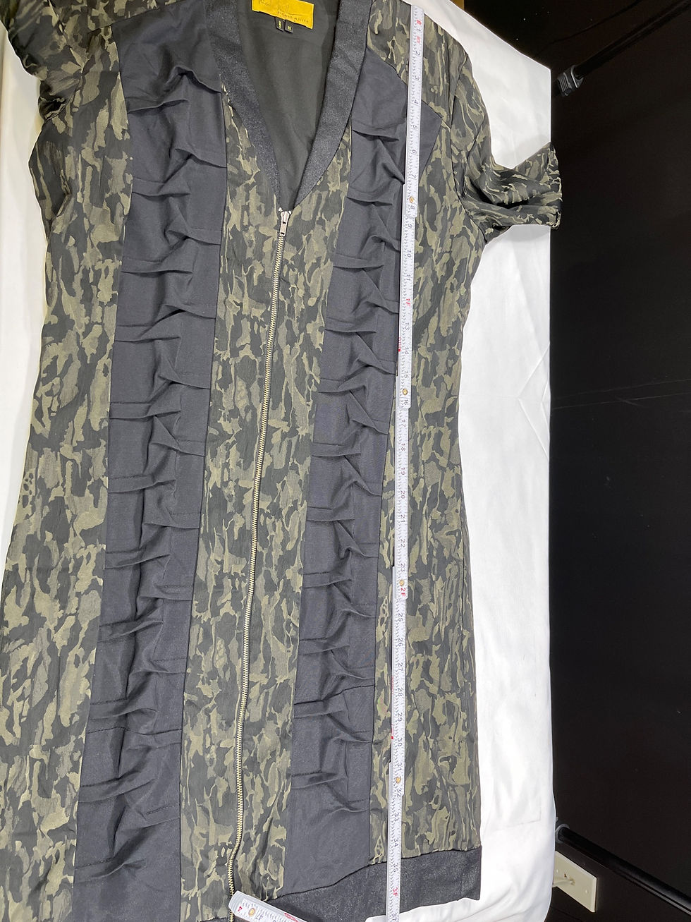 Thumbnail: Nicole Miller SKU 7663 Camo Print Zip Front dress Size 10