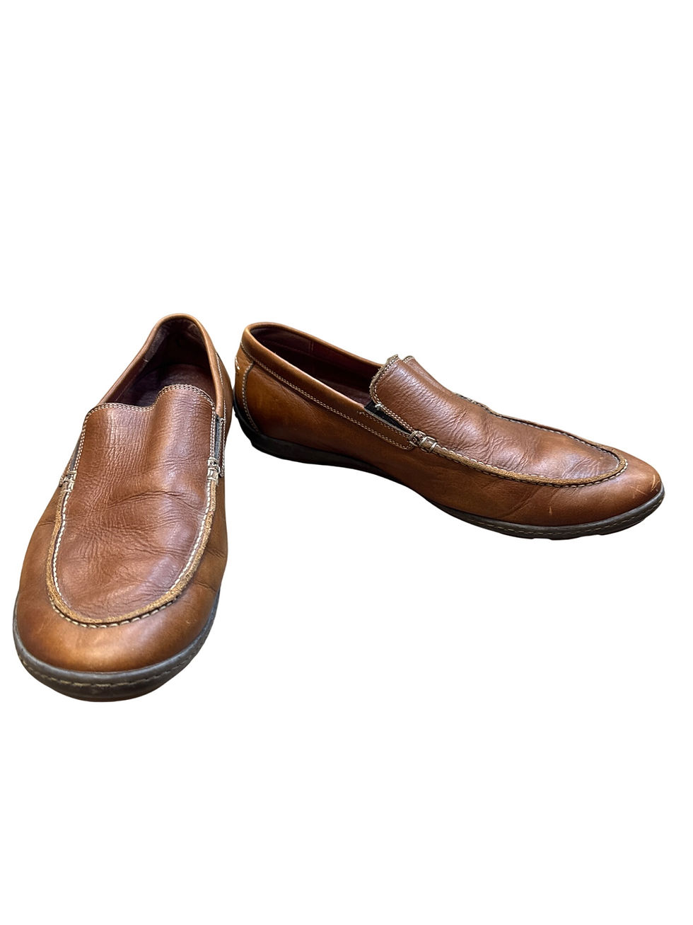 Donald J. Pliner mens brown leather slip on loafer shoes 10M SKU 6834
