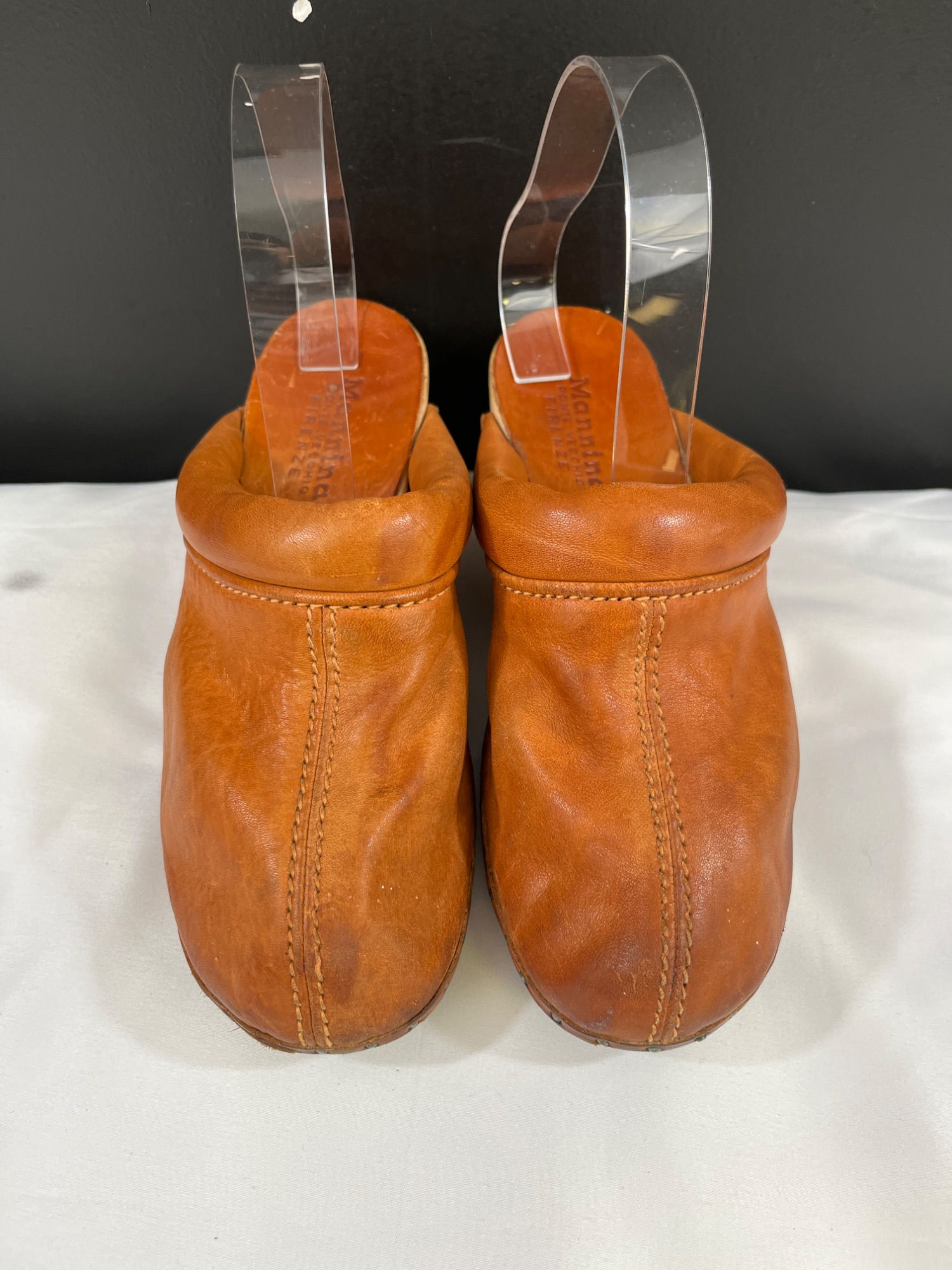 Mannina Ponte Vecchio Firenze Women's Tan Heeled Mules Sz 6.5 SKU 5633