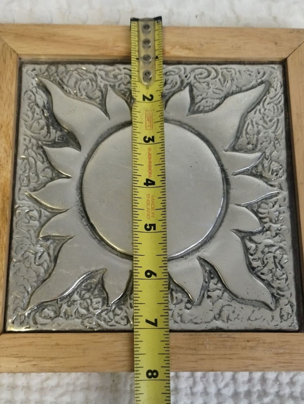 Thumbnail: Vintage Wooden Frame with Metal insert engraved with The SUN SKU 2182