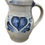 Thumbnail: Rowe Pottery 1992 Vtg Blue floral Stoneware salt glazed pottery pitcher SKU 9590
