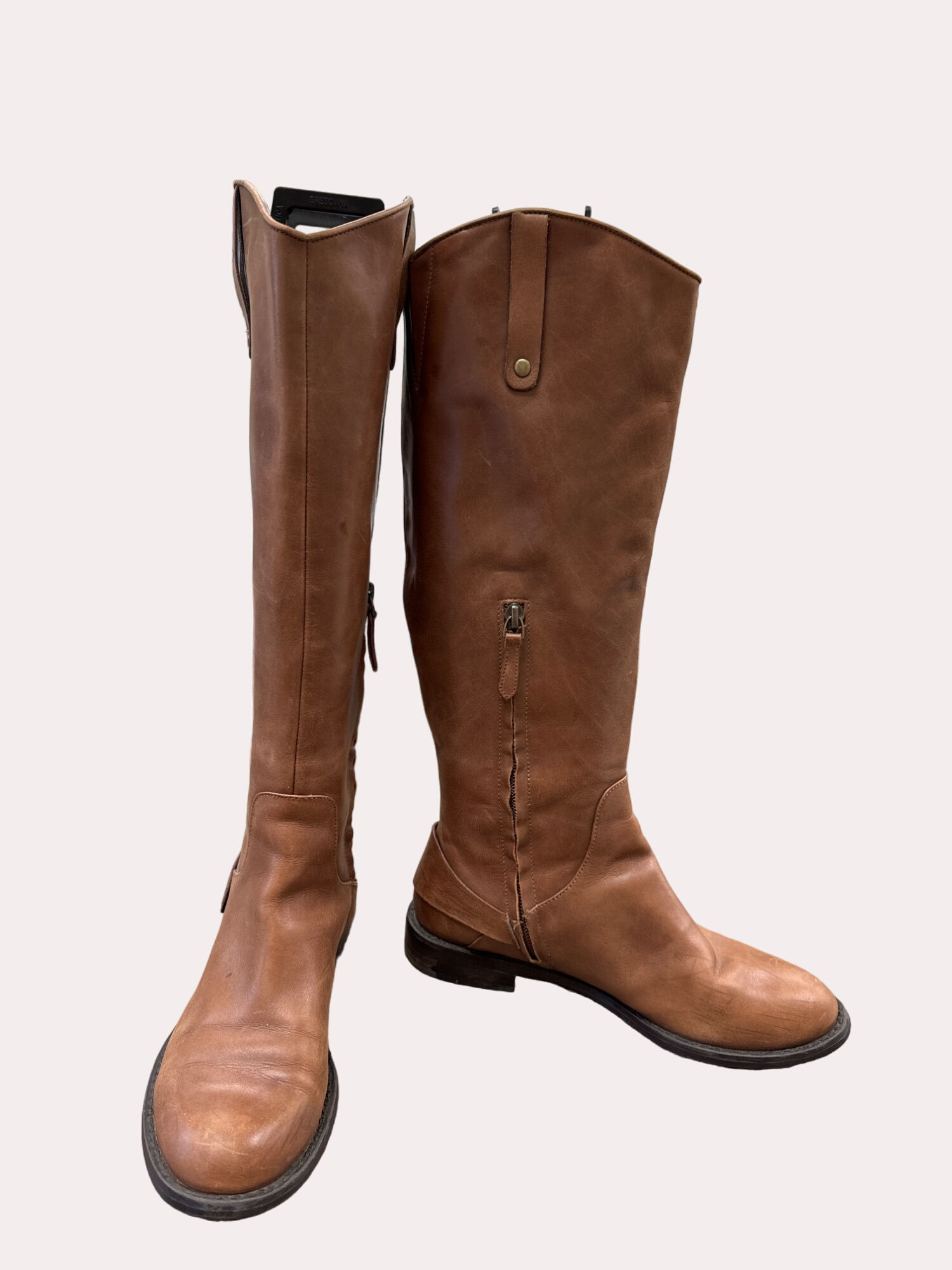 Halogen Ken Brown women’s brown leather knee boots equestrian size 5.5 SKU 6169