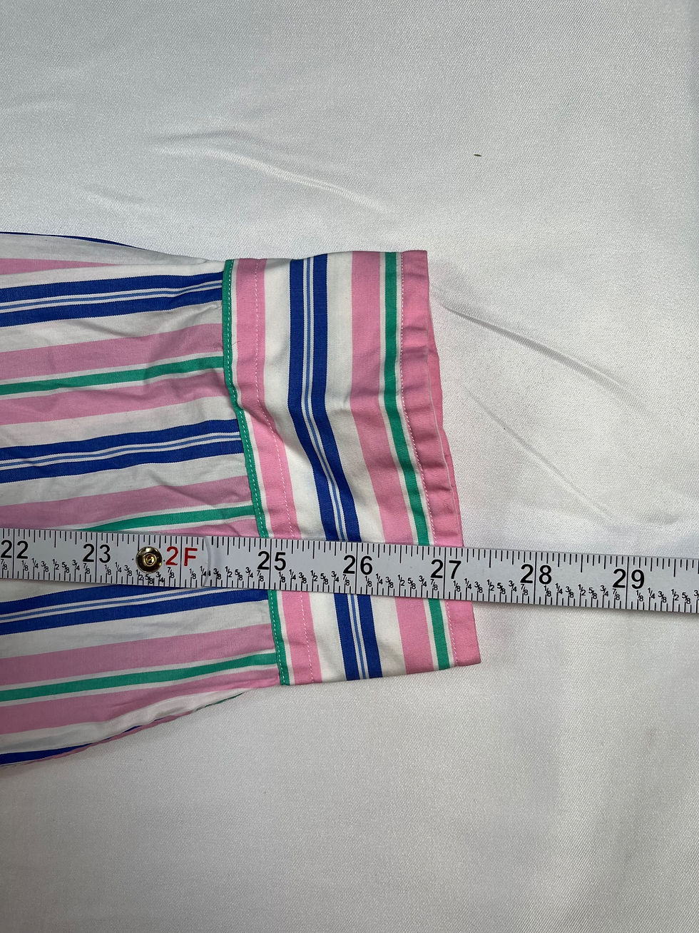 Thumbnail: Ralph Lauren SKU 7541 Multicolor Striped Dress Shirt Size XXL