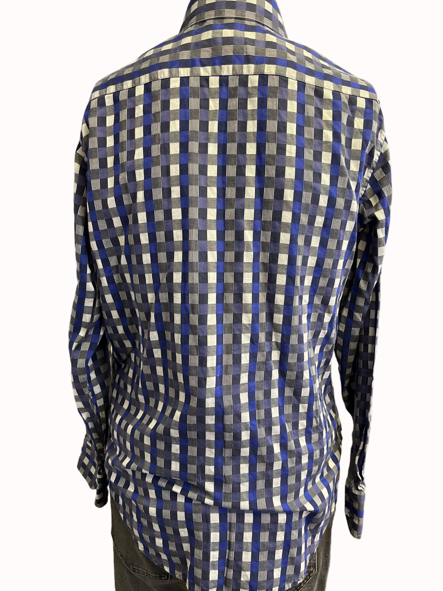 Robert Graham Men's Royal Blue Checkered Button Up Shirt Size S SKU 6346