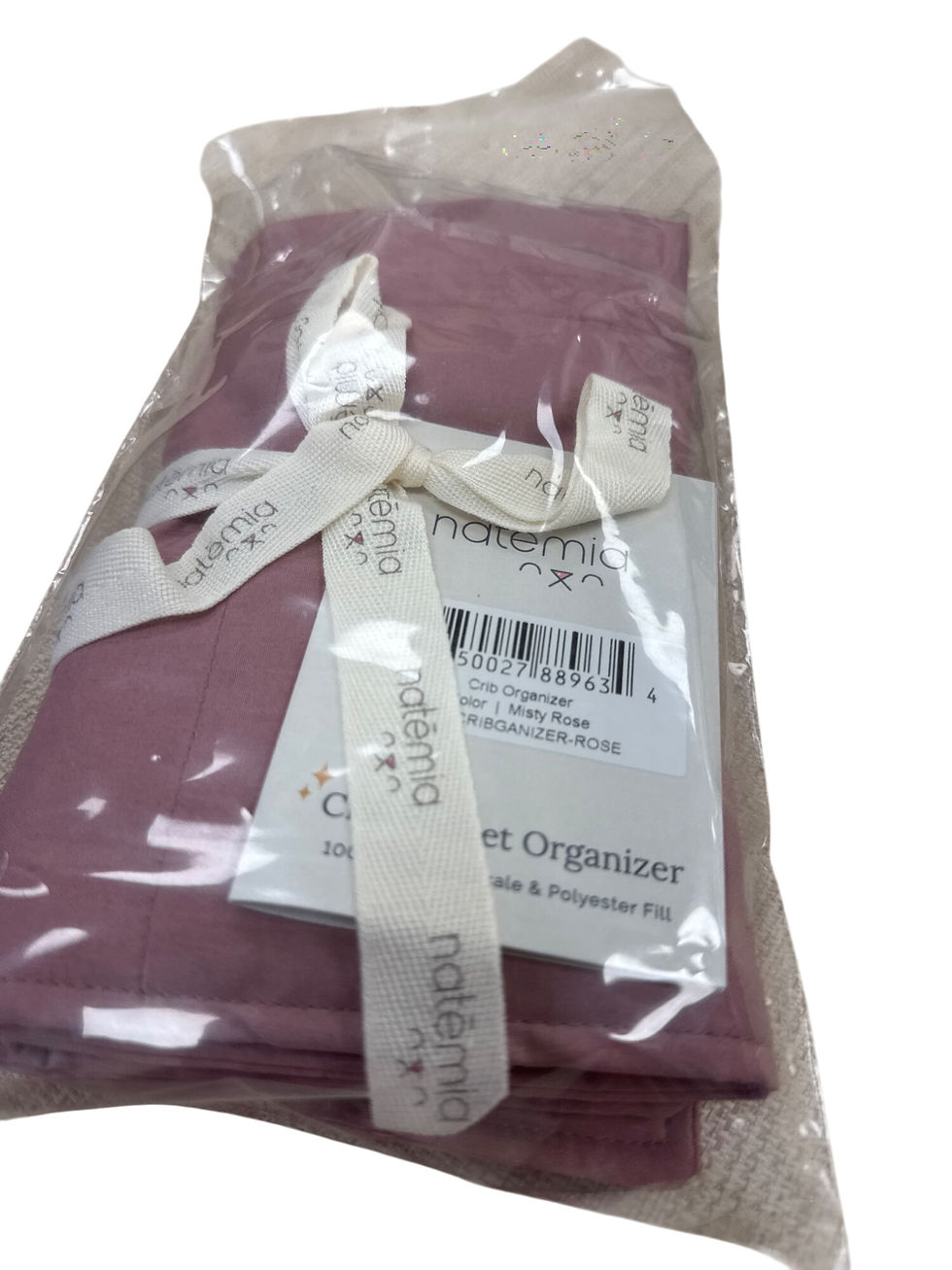 Thumbnail: Natemia Crib Pocket Organizer Misty Rose 19x8 Inches SKU 7189
