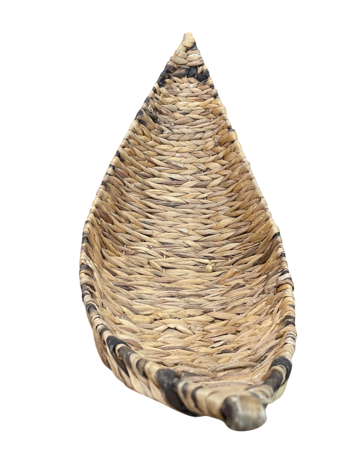 Handwoven Natural Fiber Decorative Boho curved bowl Basket 26"x11" SKU 9383