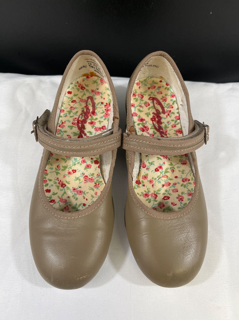 Capezio Girl's Brown Leather Tap Shoes/Mary Jane Size 13.5M SKU 5950