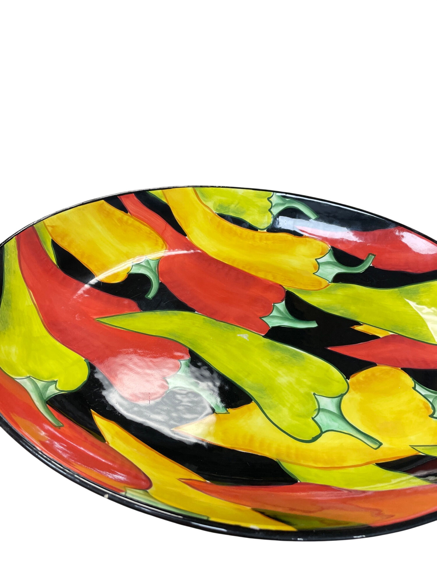 Clay Art "Caliente" Hand Painted Stonelite Serving platter dish SKU 9499