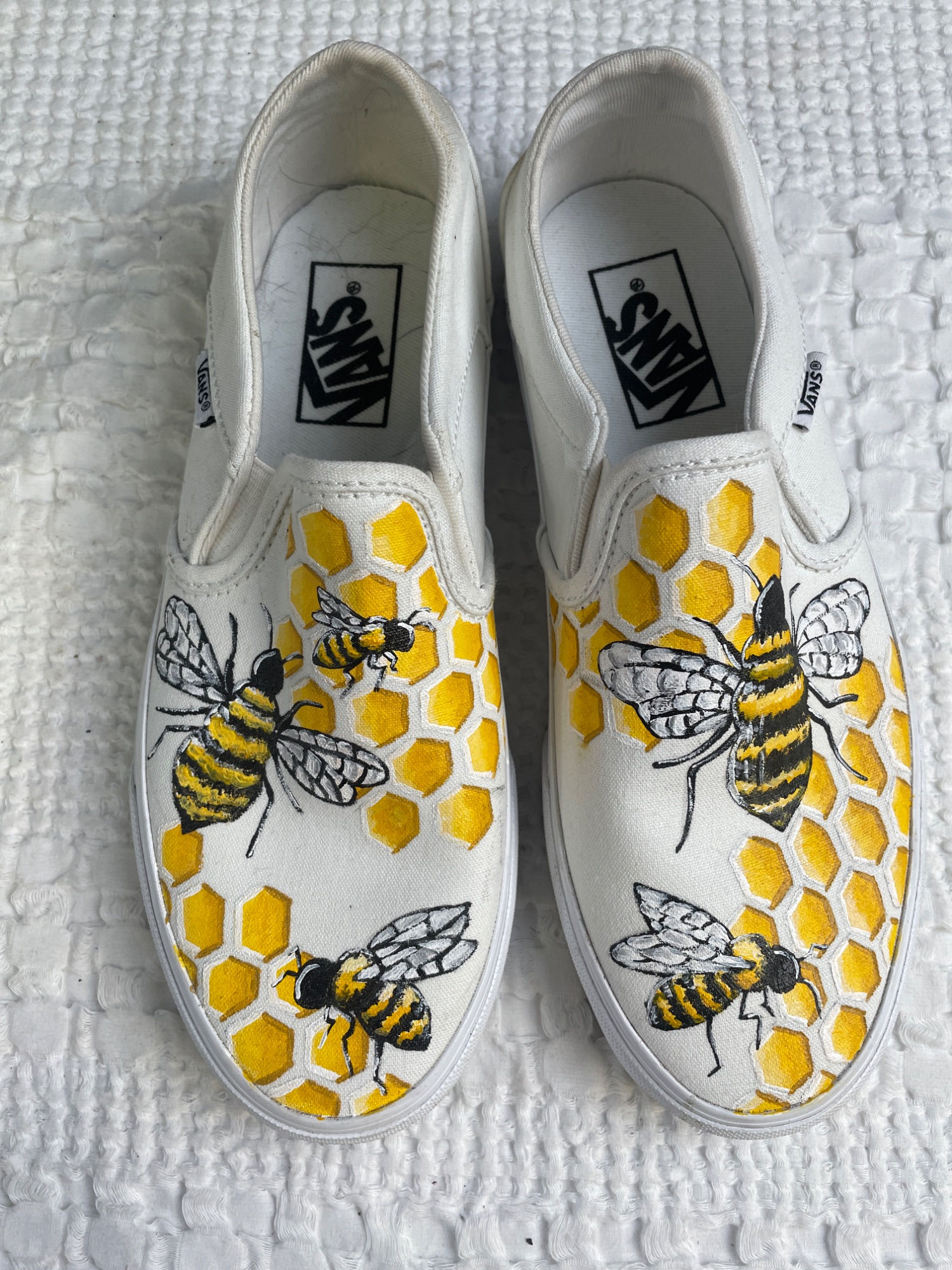 VANS Women's White Beehive Shoes/Sneakers Slip on Size 7.5 SKU 3364