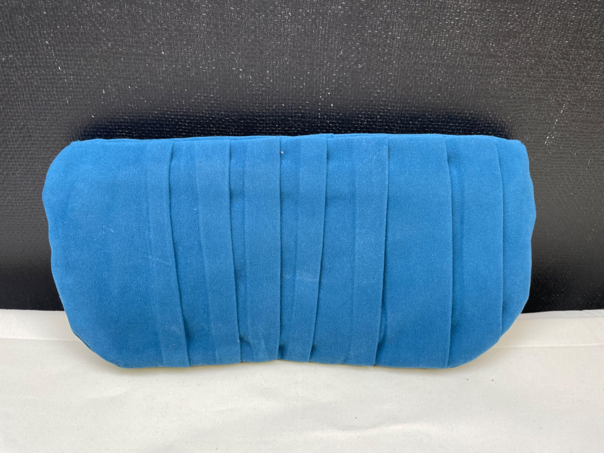 Tricia Totes Women's Blue Velvet Clutch with Silver Metal Buckle SKU 6189