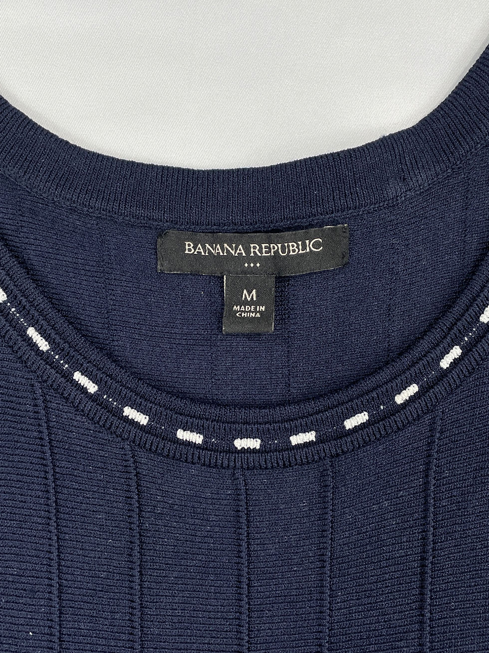 Thumbnail: Banana Republic SKU 7644 Womens Sleeveless Navy Dress Size M