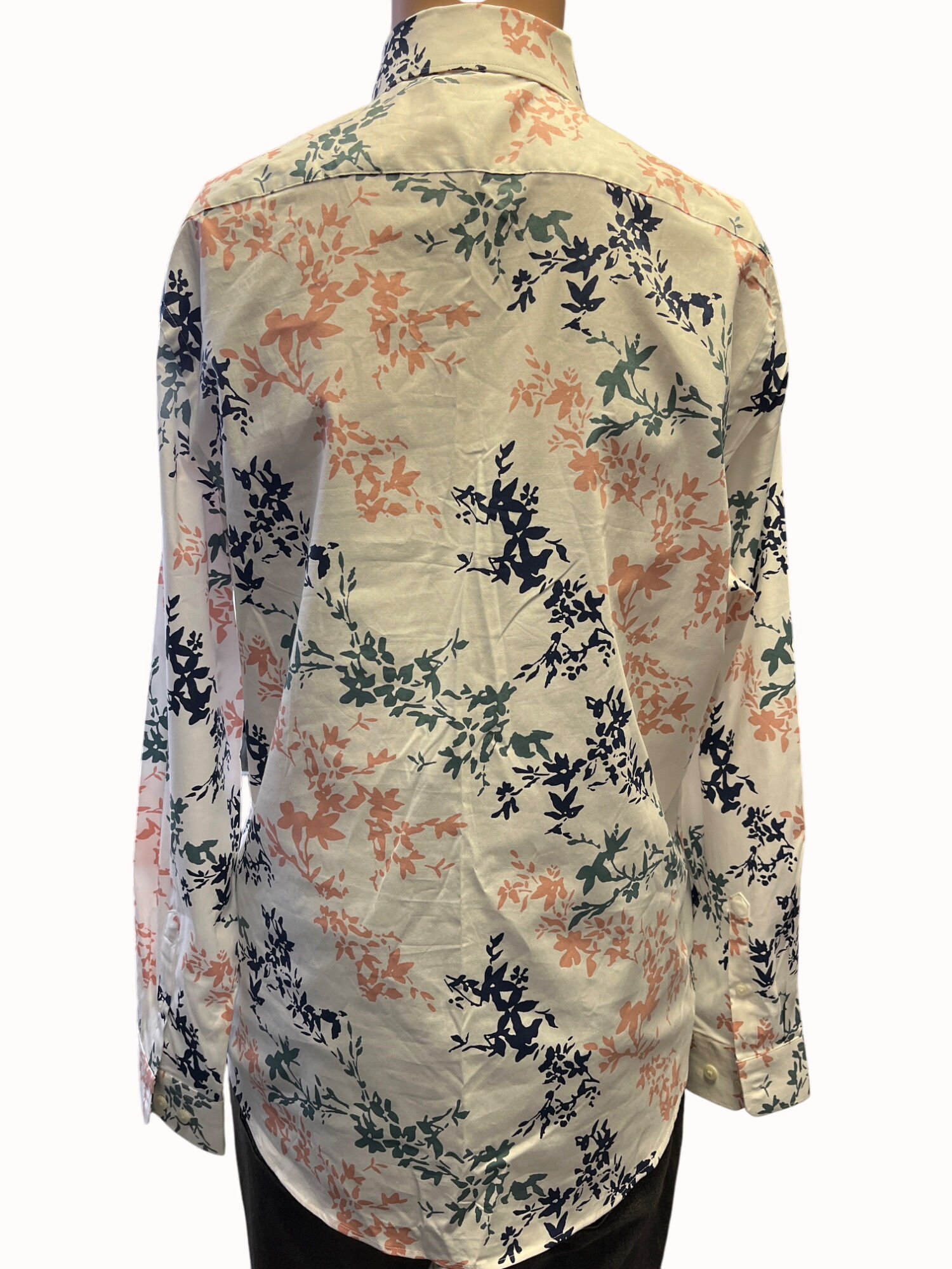 Express Mens White Floral Slim 1MX Button Up Shirt Size M SKU 6703