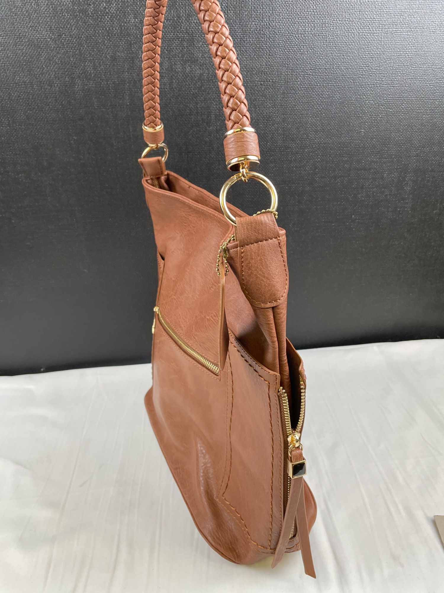 Miztique Women's Vegan Leather Brown Shoulder Bag/Tote SKU 4279