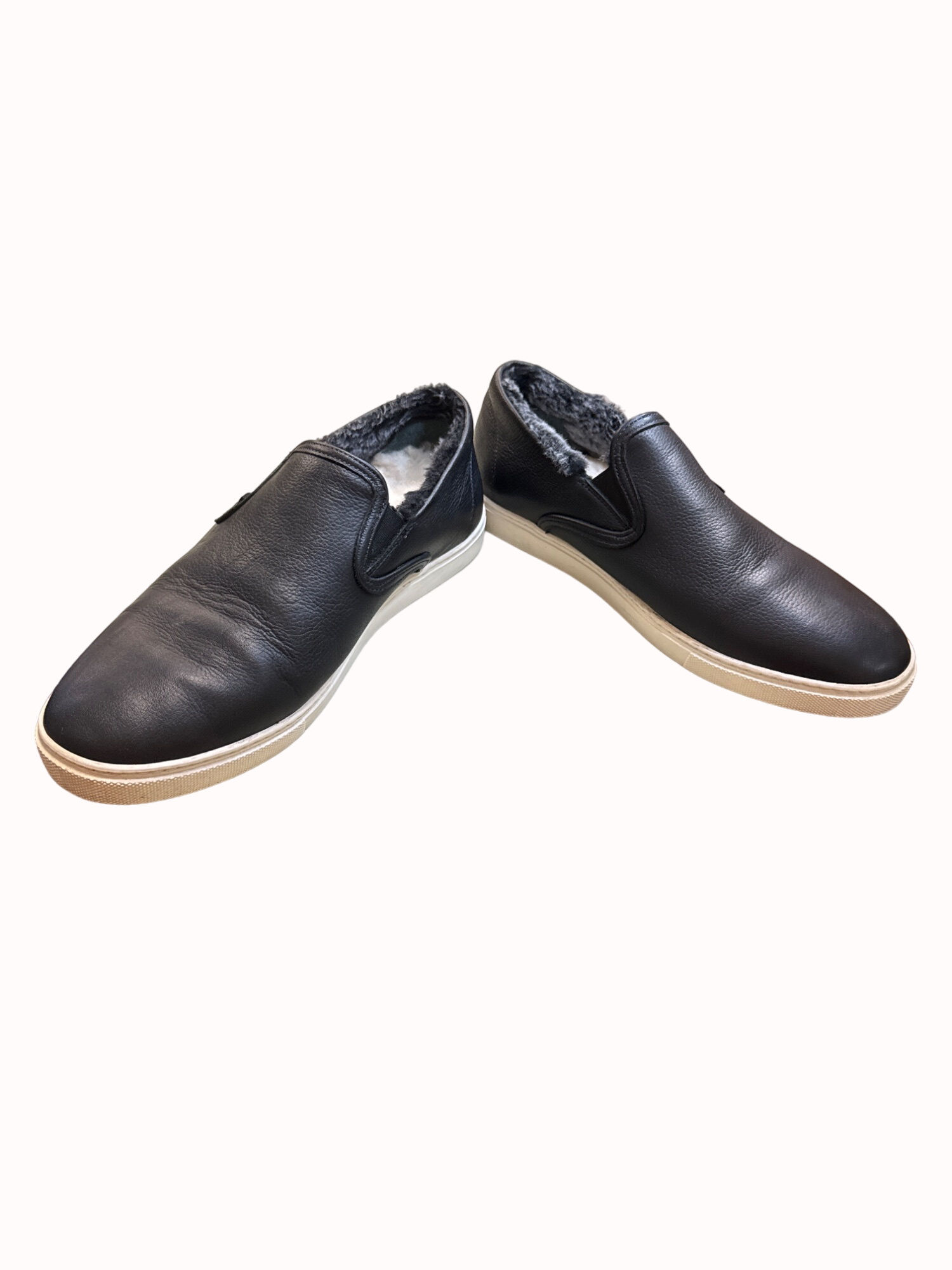 Allen Edmonds men’s black leather fur lined slip loafers size 9D SKI 5408