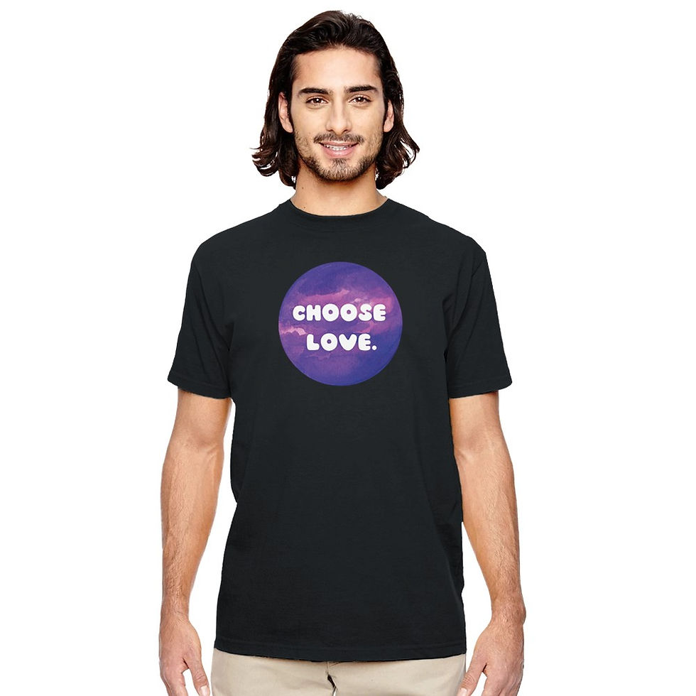 Thumbnail: Choose Love Organic Cotton T-Shirt – Purple Print, Unisex Fit