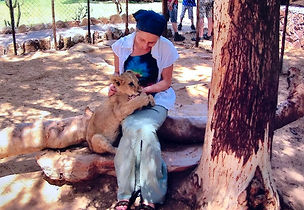 Jin with a baby lion