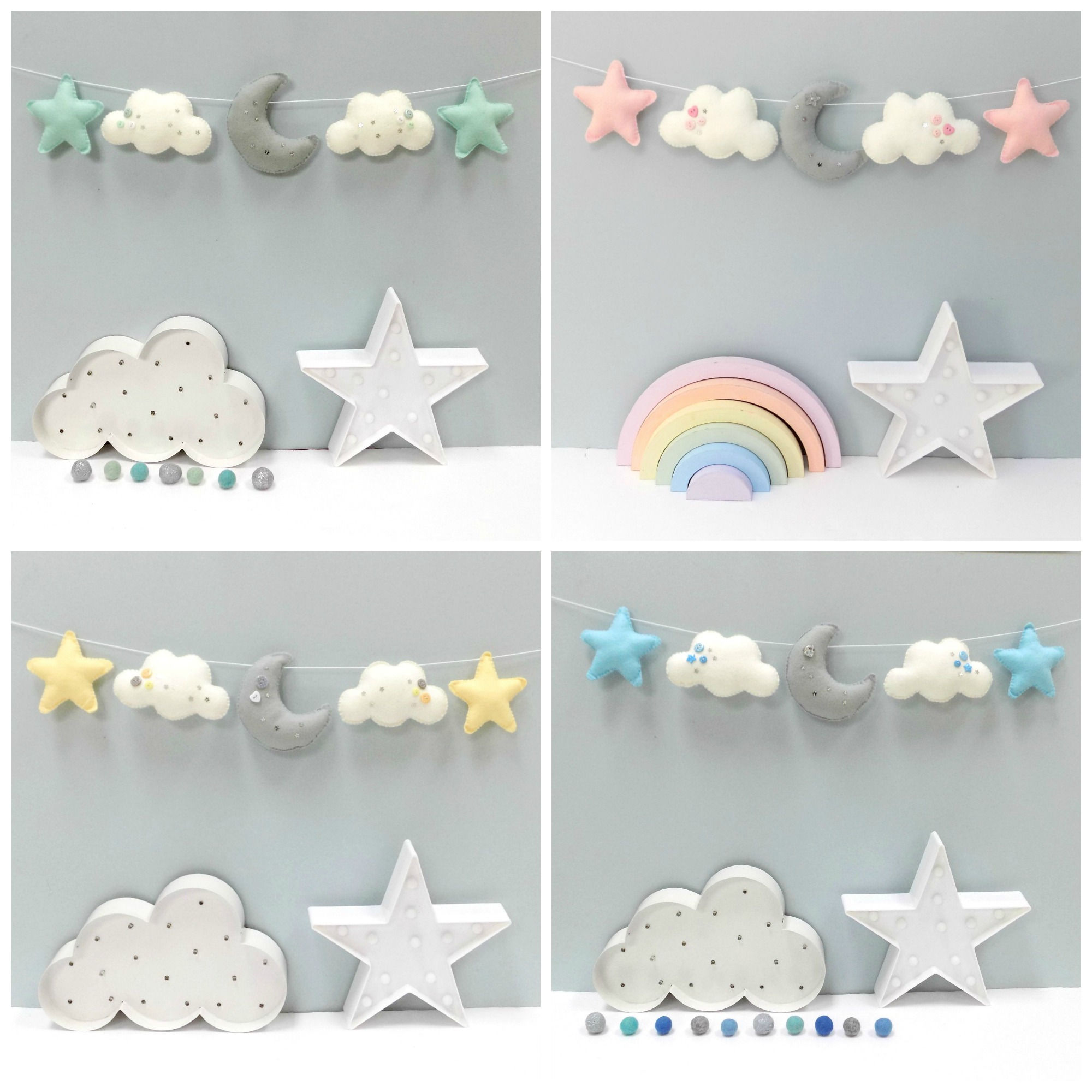 Moon and stars garland