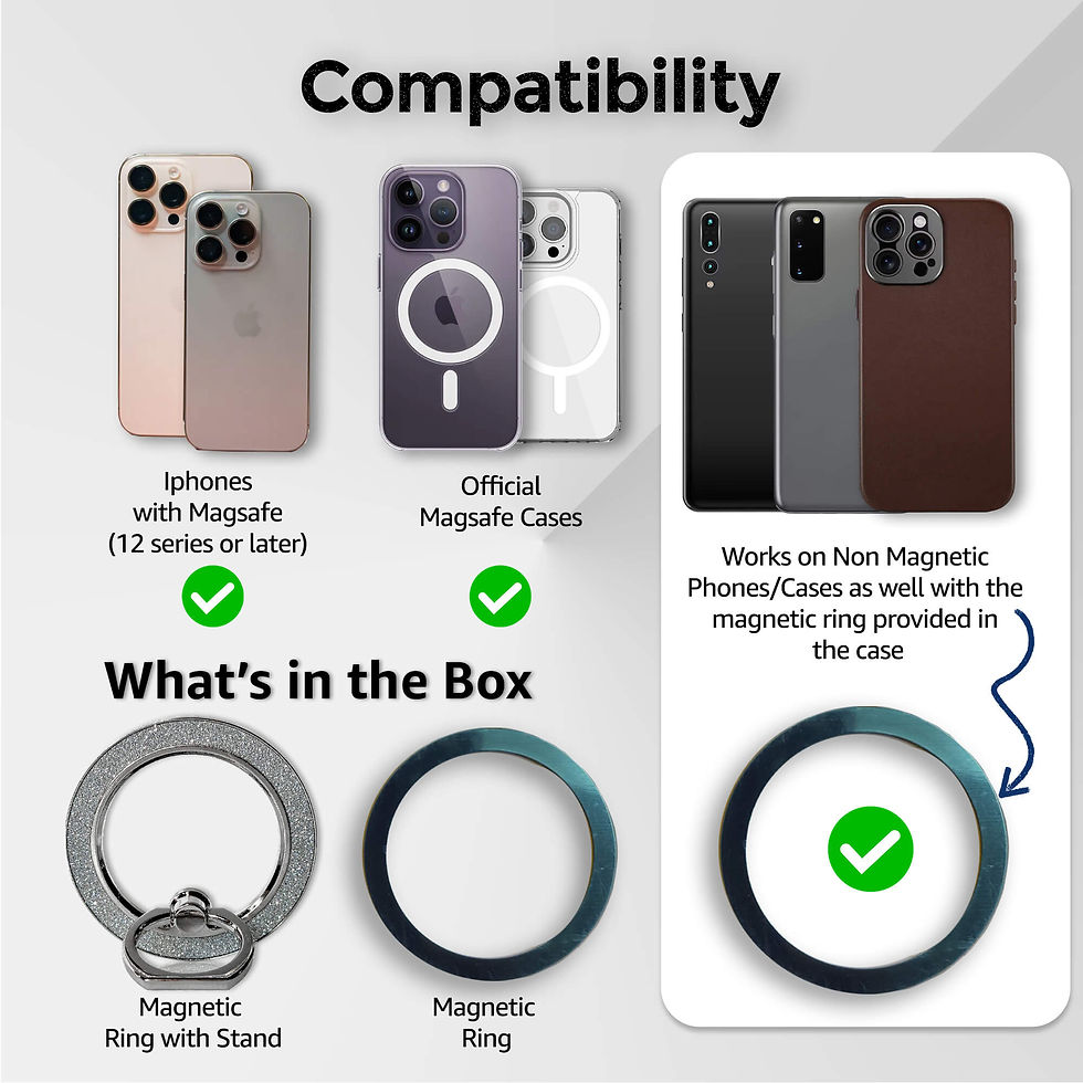 Thumbnail: Magnetic Phone Holder - Glitter Silver