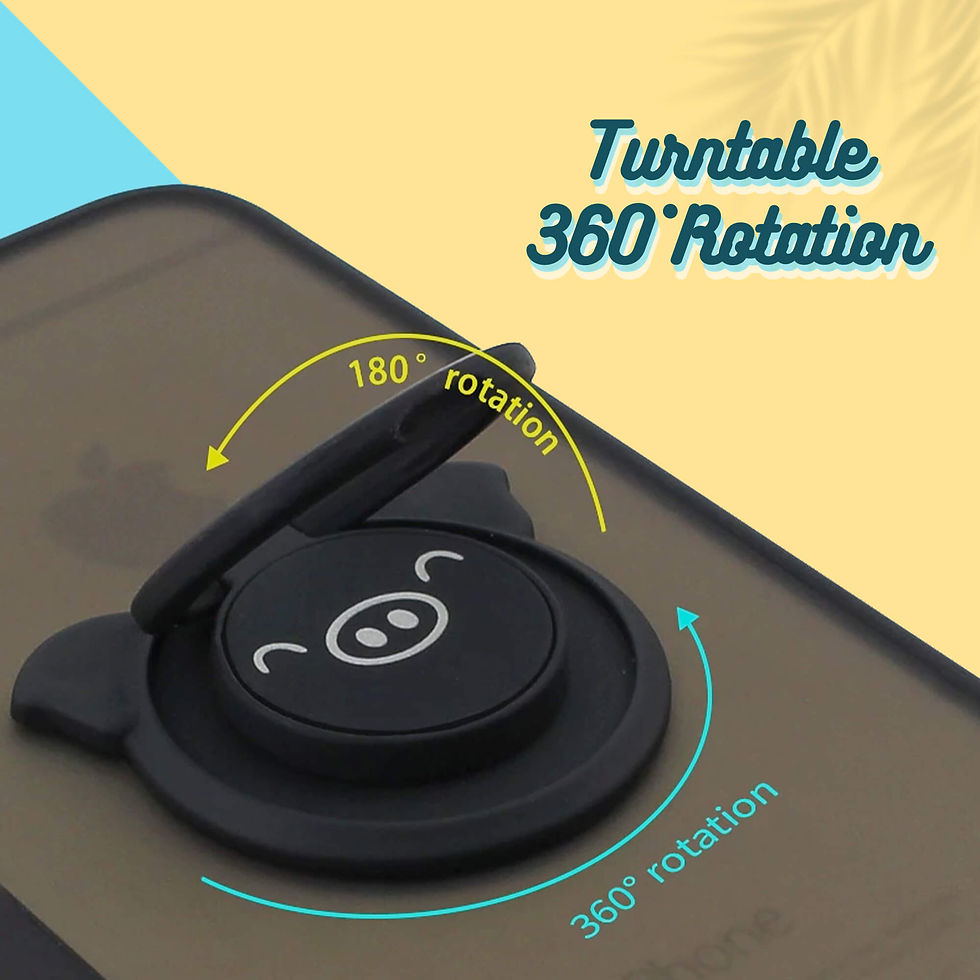 Thumbnail: Finger Grip & Selfie Holder - Pig (Black)