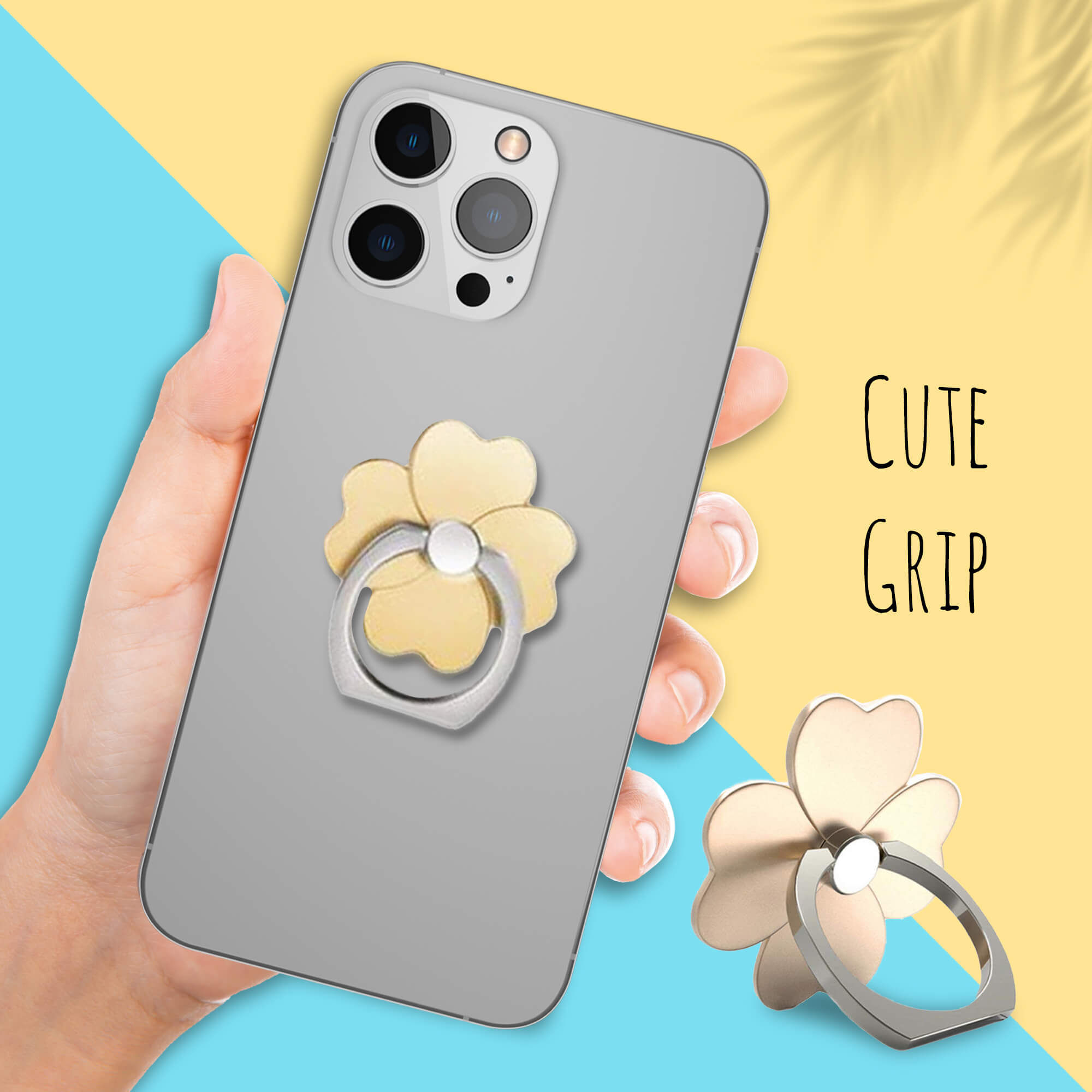 Finger Grip & Selfie Holder - Leaf (Gold)