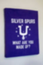 A T-shirt secured around a canvas frame hangs on a wall